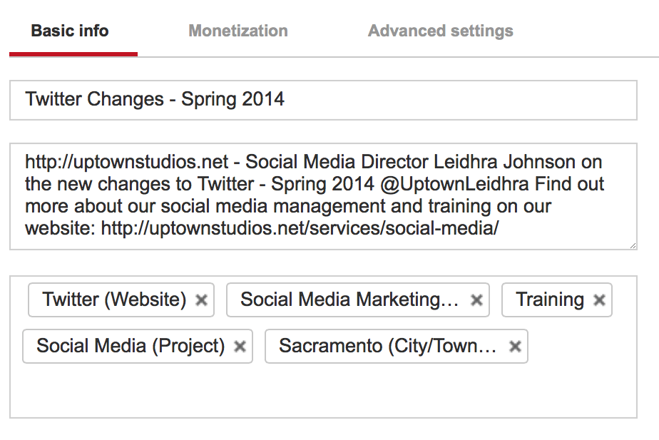 YouTube description