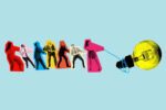 A graphic of people playing tug-o-war with a lightbulb